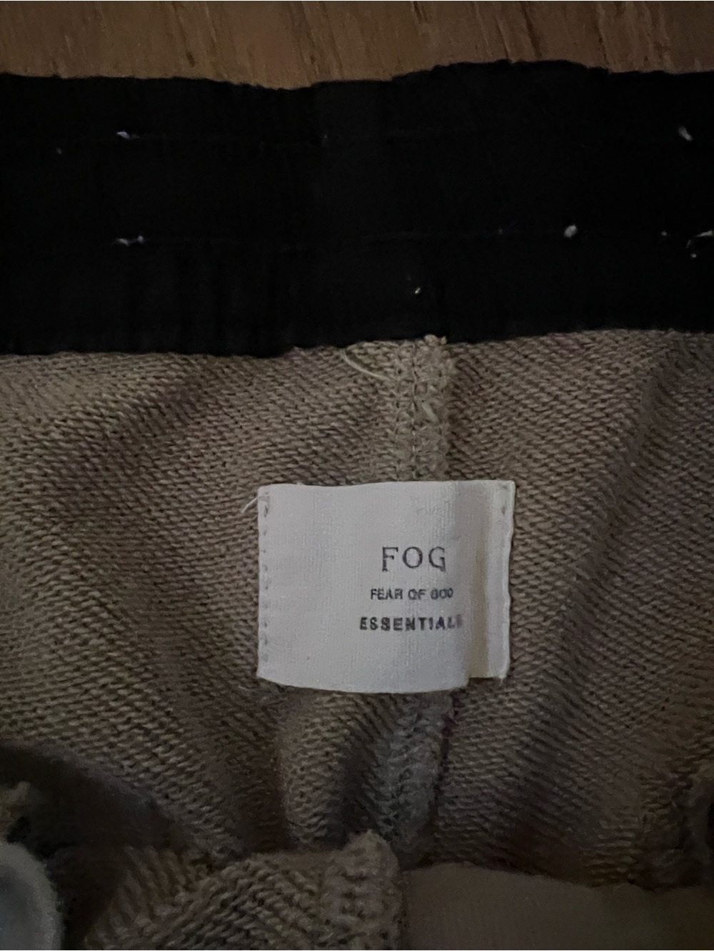 Fear of God Essentials Tan Sweatpants with Black Waistband Size M EUC !!!! - Picture 5 of 11